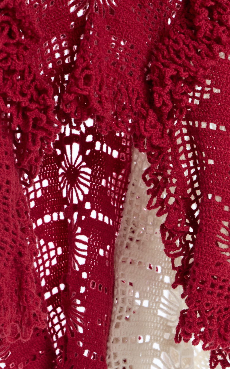 Spade Crocheted Merino Wool Midi Dress fuchsia 5