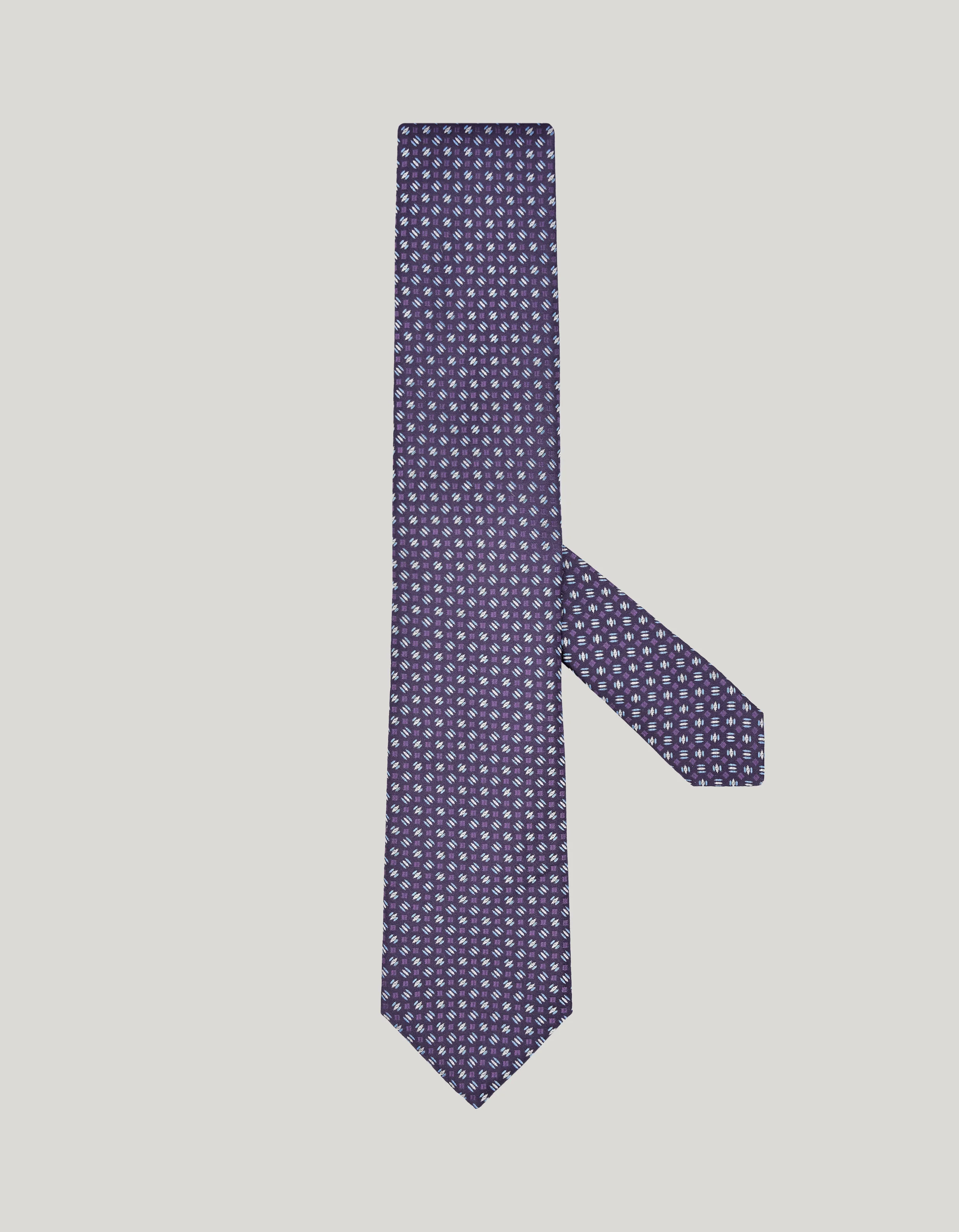 PURPLE SILK TIE, PATTERNED MOTIF - 1