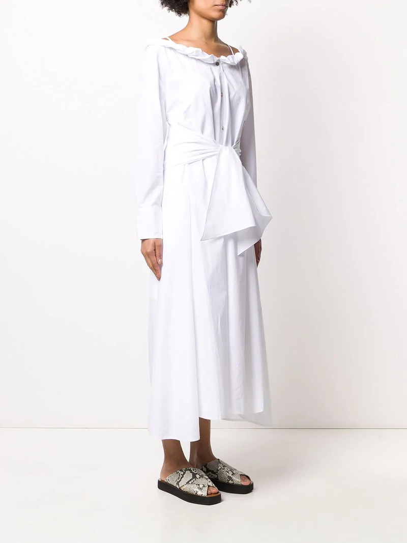 tie-waist button-through midi dress 3