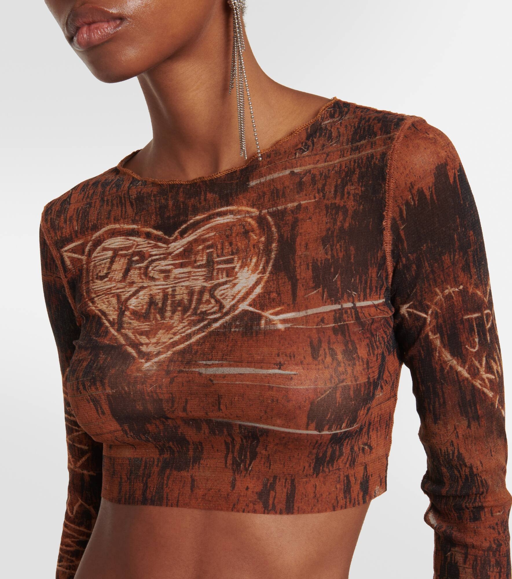 x KNWLS printed mesh crop top - 4