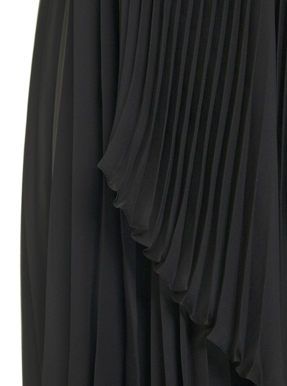 Givenchy Women Black Pleated Dress With Asymmetrical Bottom - 3