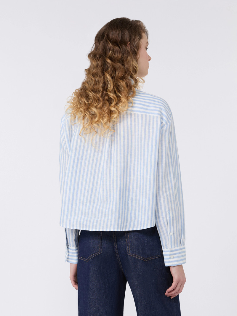 ALBATRO Linen canvas boxy shirt - LIGHT BLUE 4