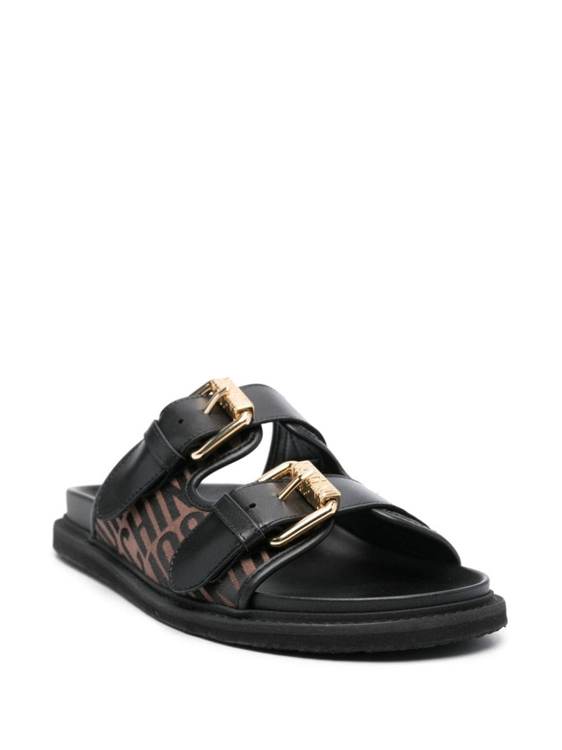 Moschino logo-engraved slides outlook