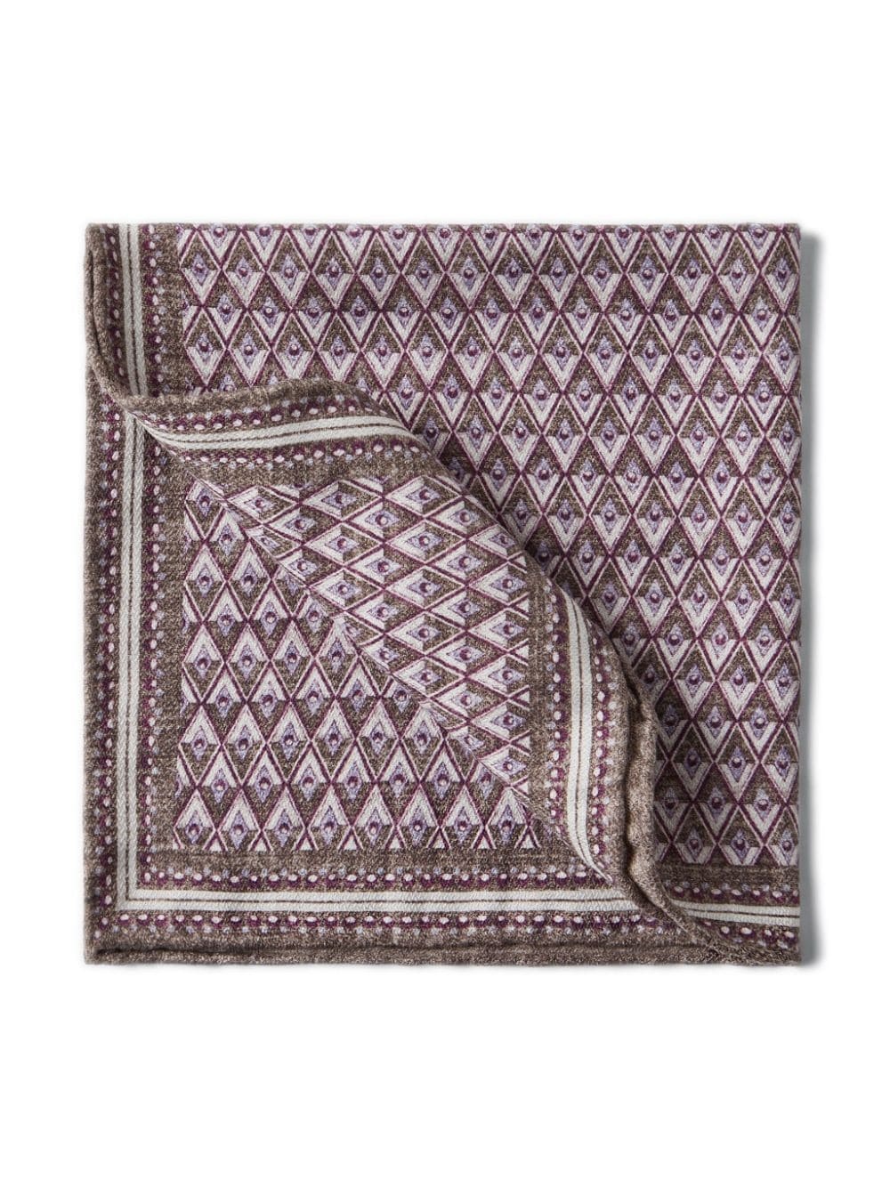 geometric-pattern silk pocket square - 3