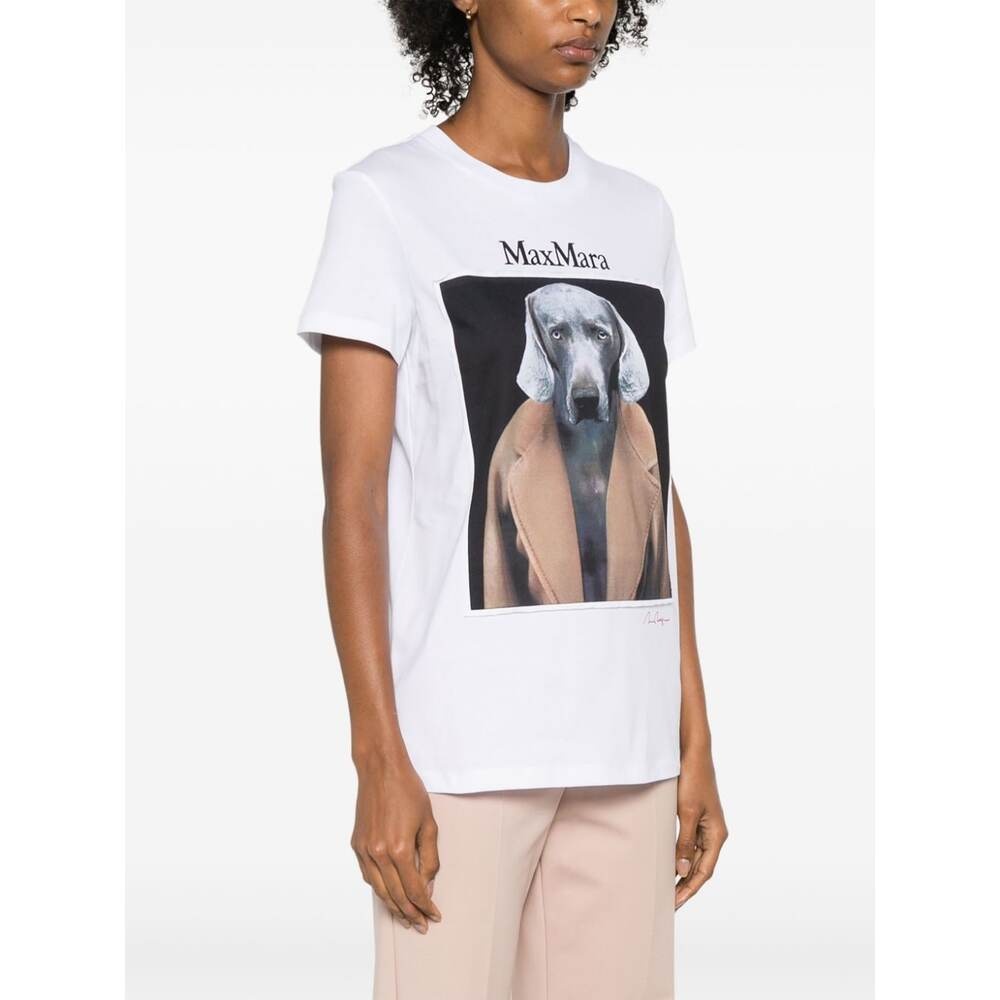 【Max Mara】Cipria ジャージーTシャツ ☆関税送料込み☆ Max Mara☆CIPRIA ドッグプリントTシャツ お早めに！ (Max Mara