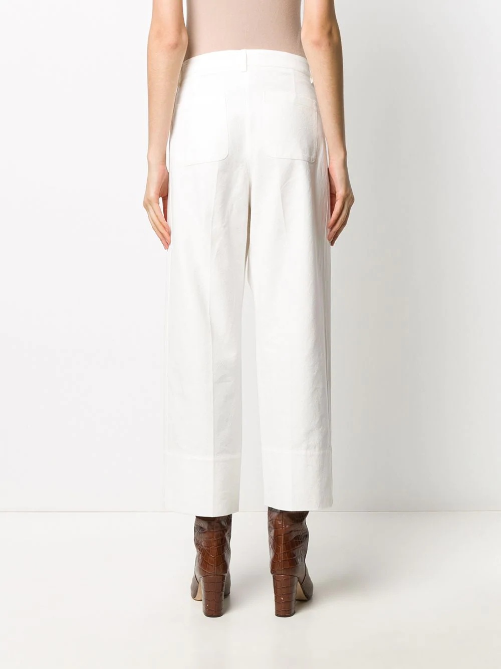 cropped logo patch trousers - 4