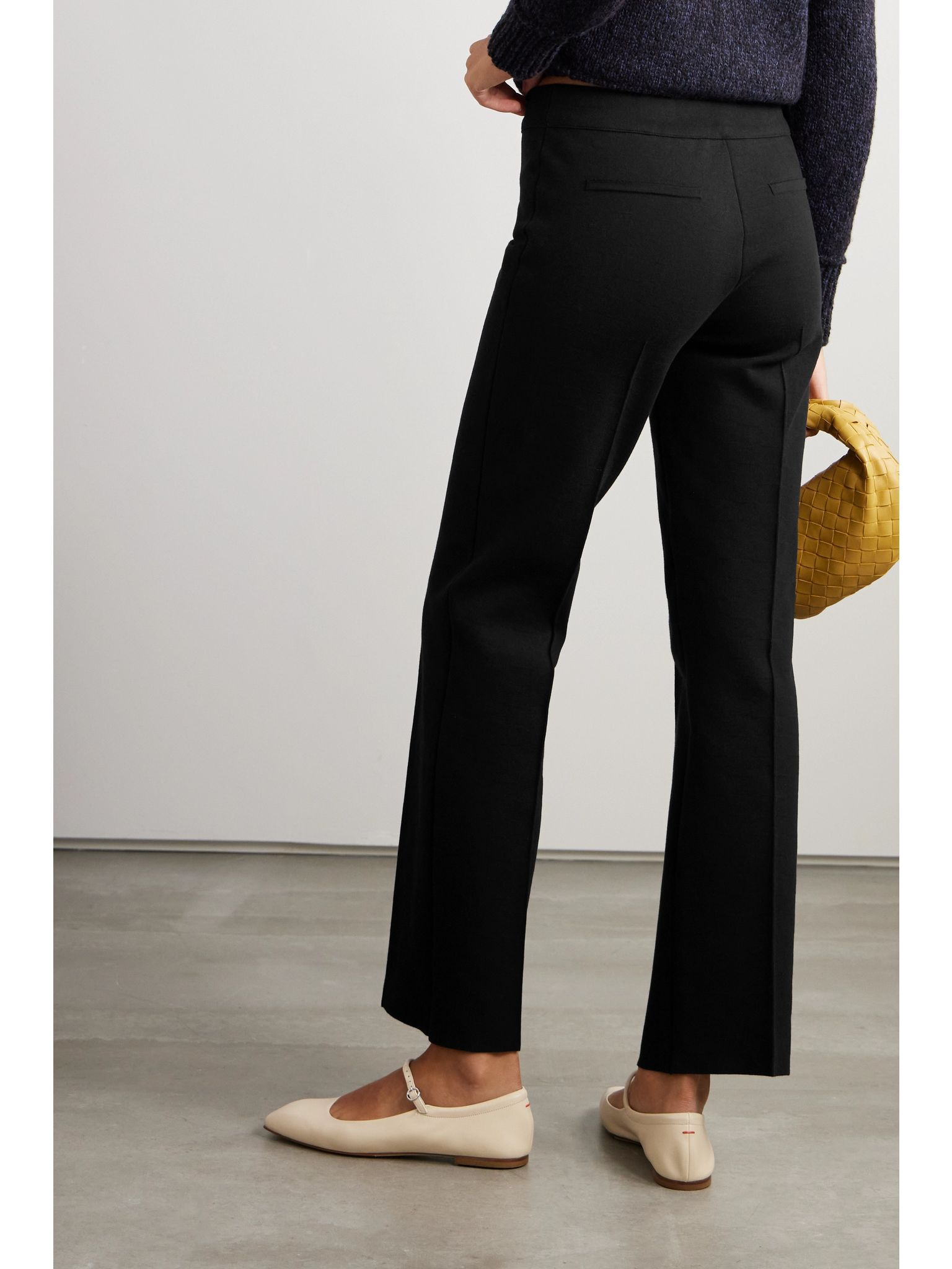 Jules stretch-cotton straight-leg pants Black - 3