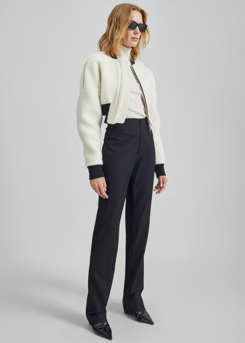 Dimaro Wool Cropped Bomber Jacket - Ivory 9