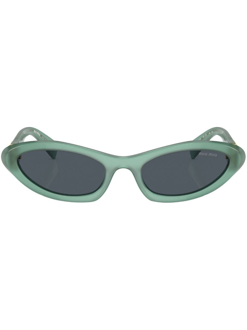 logo-plaque oval-frame sunglasses 1