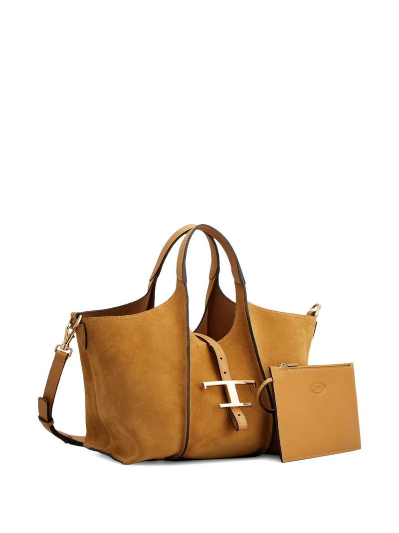 Tod's mini Timeless T-buckle suede tote bag outlook