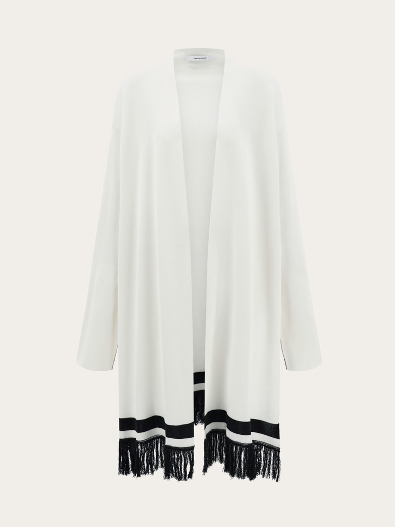 Longline cardigan with fringe detail 1
