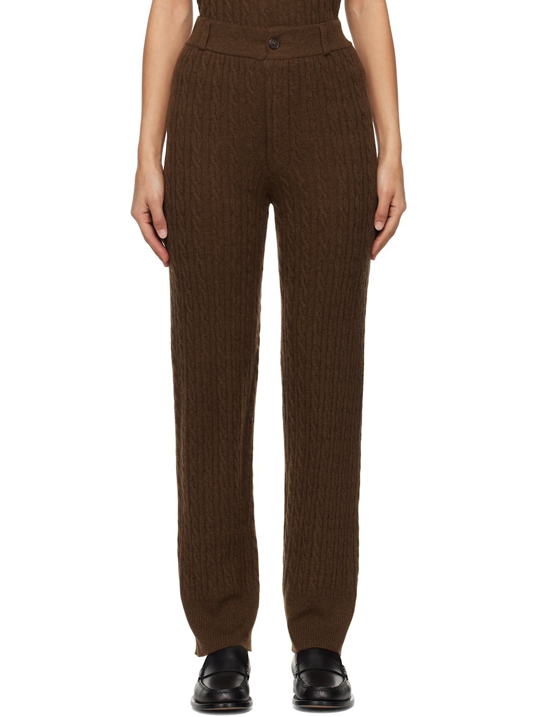 Brown Cable Trouser Lounge Pants - 1