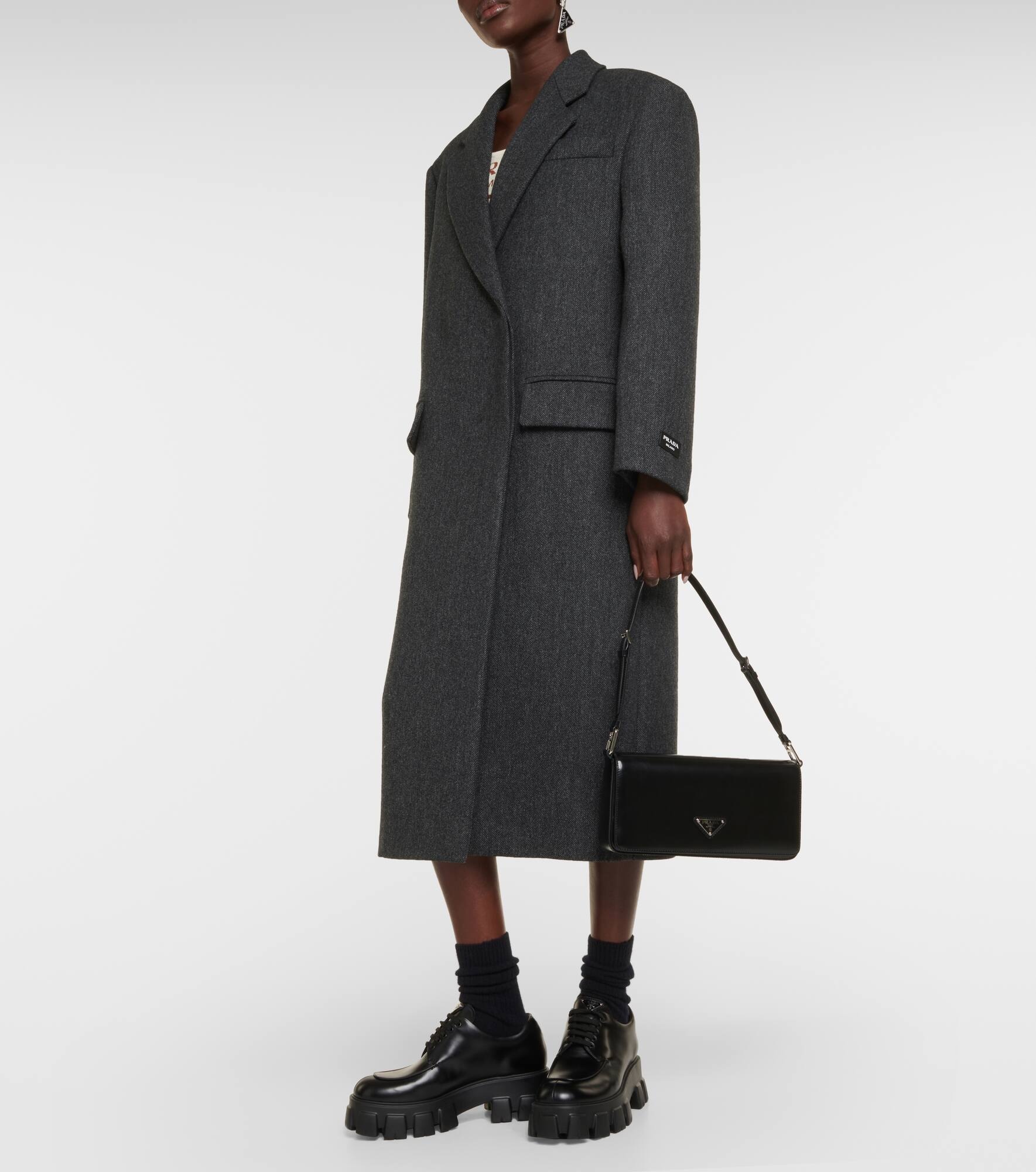 Prada Double-breasted virgin wool coat | REVERSIBLE