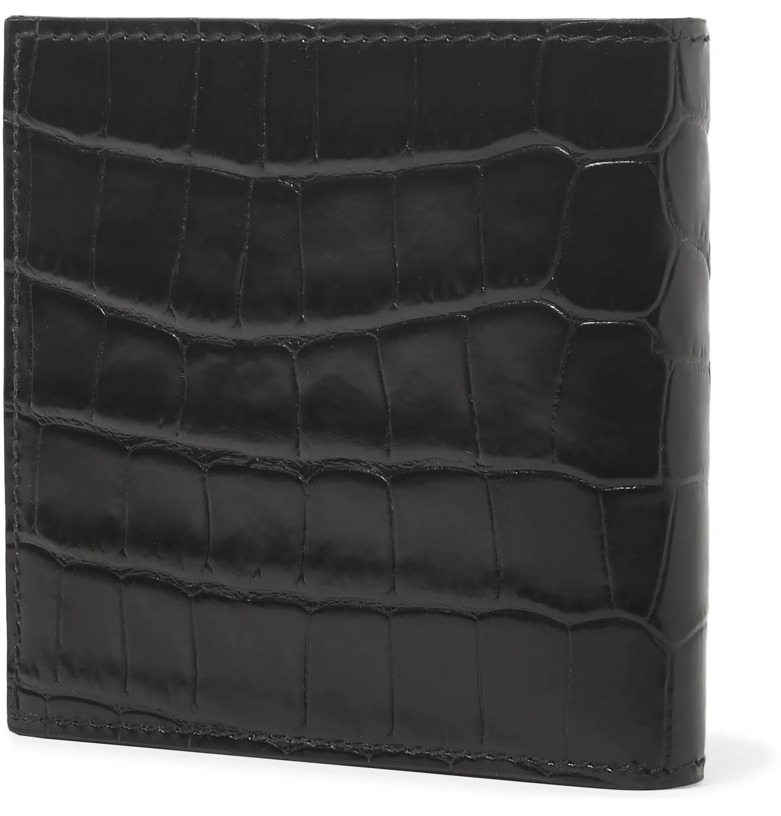 Croc-Effect Leather Billfold Wallet - 3