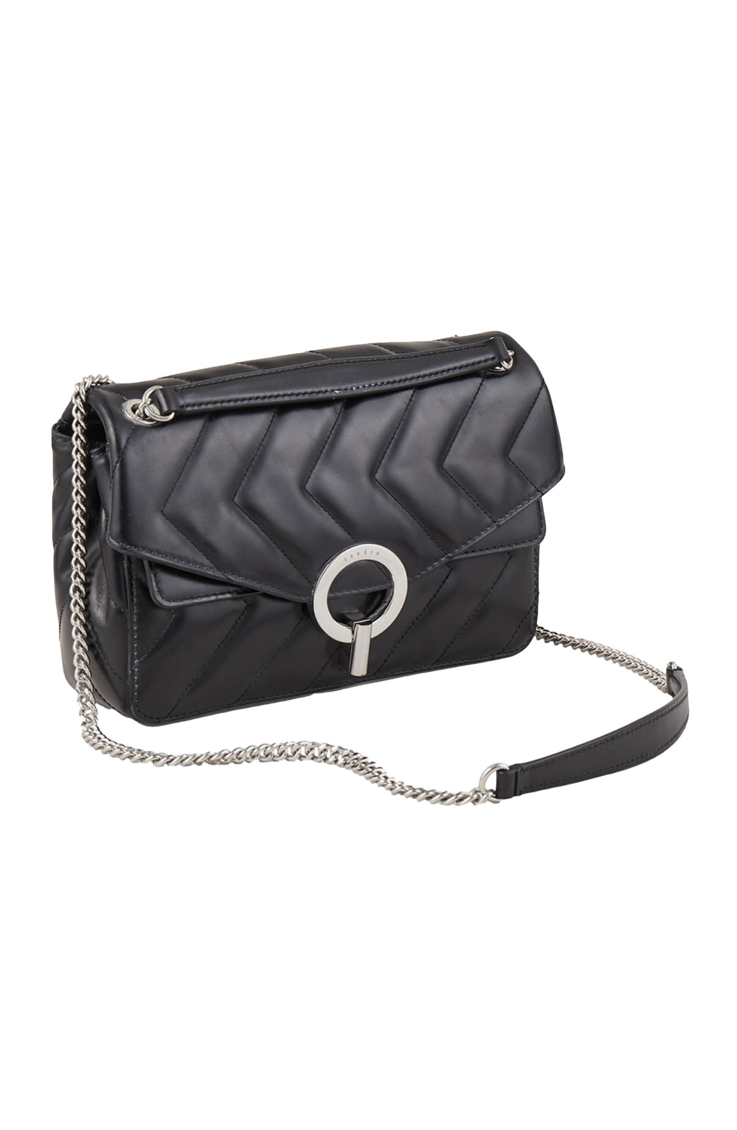 SANDRO Yza bag in certified leather in Black at Nordstrom - 2
