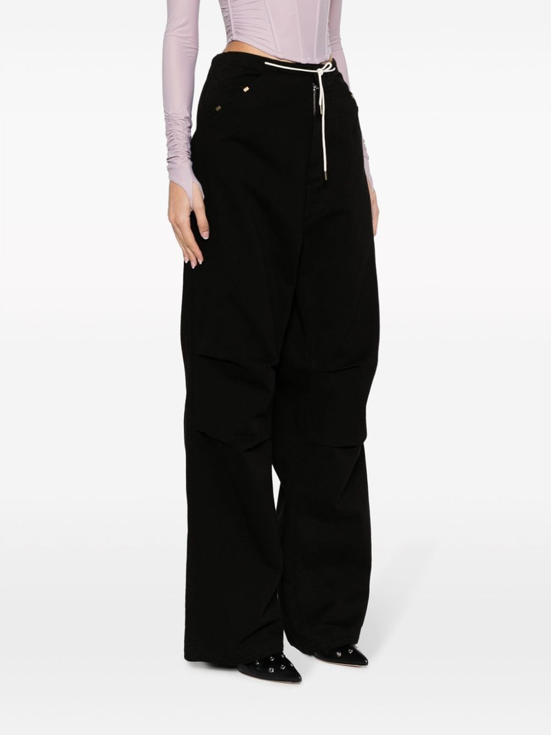 drawstring-waistband cotton trousers 3