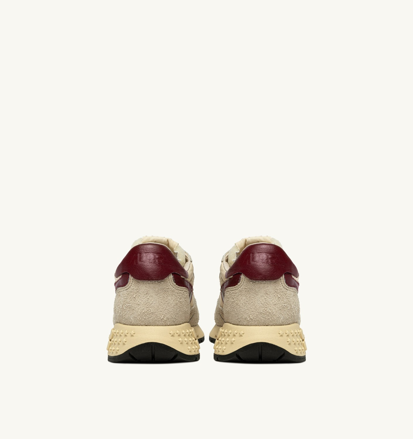 REELWIND LOW SNEAKERS IN NYLON SUEDE AND LEATHER COLOR ECRU AND RUBY WINE - 4