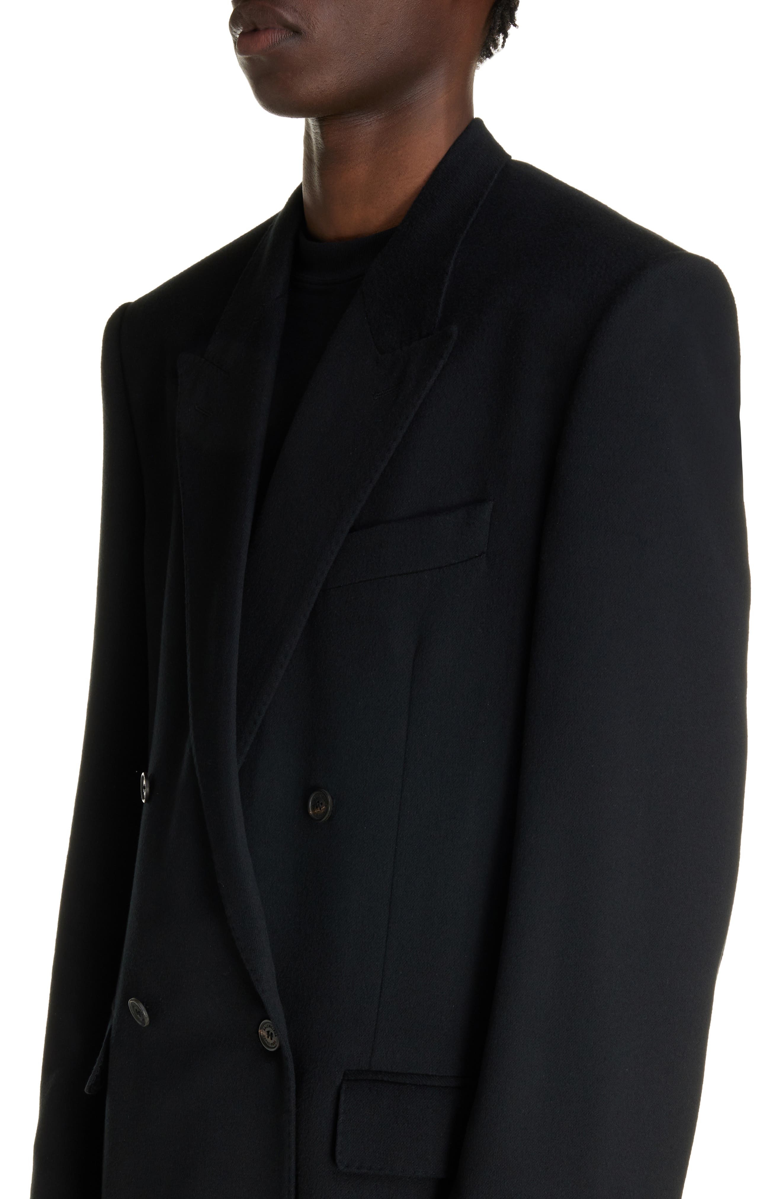 Regular Fit Double Breasted Wool Blazer - 5