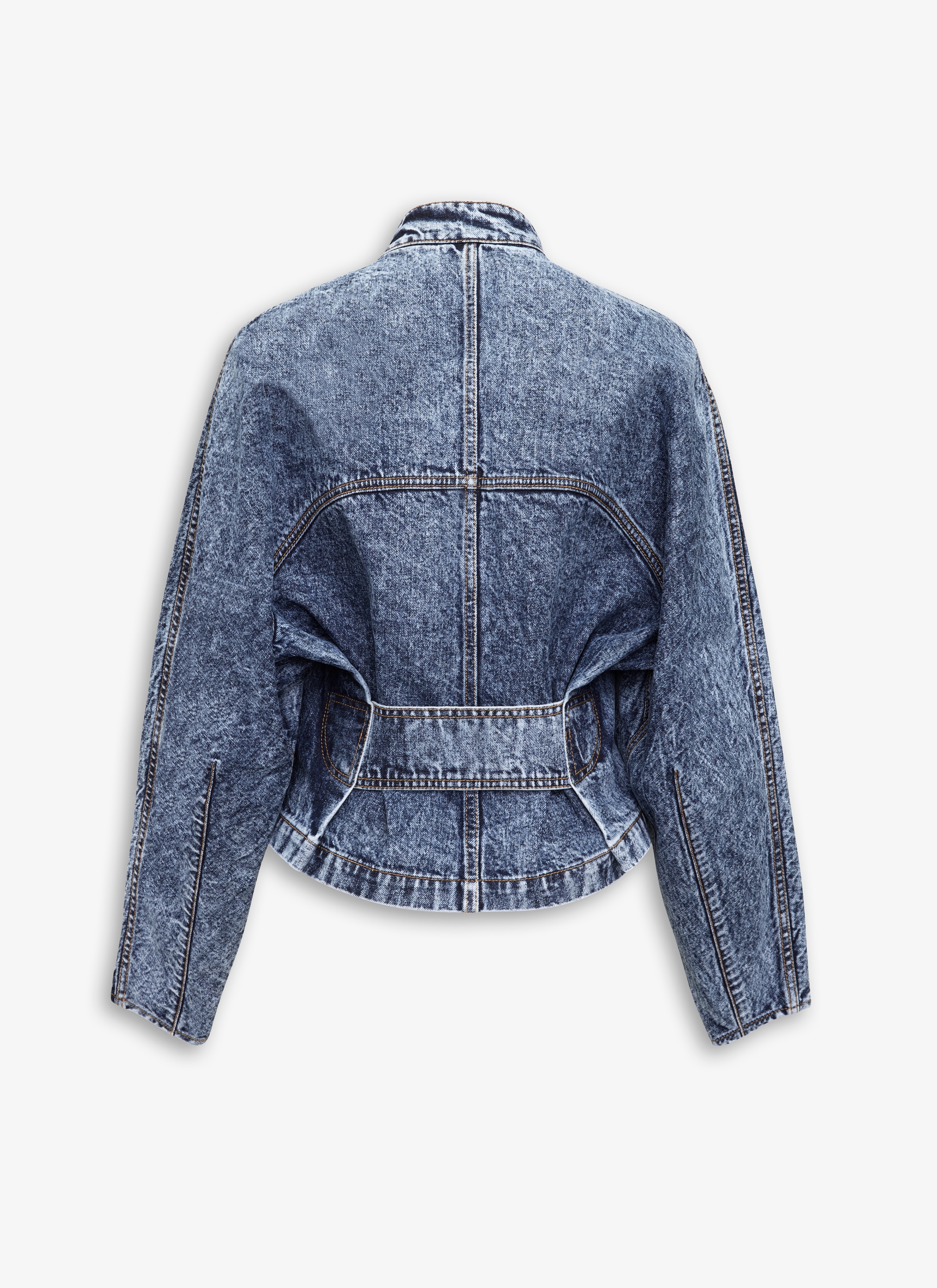 SALE【Alaia】ラウンド レーシング ジャケット ALAÏA LIGHT BLUE ROUND RACING JACKET IN SNOW DENIM |ALAÏA US