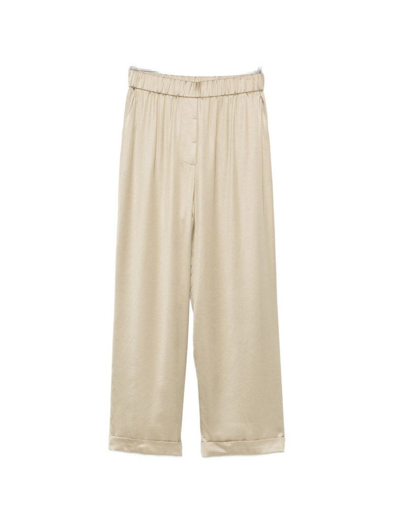 satin-finish turn-up trousers 1