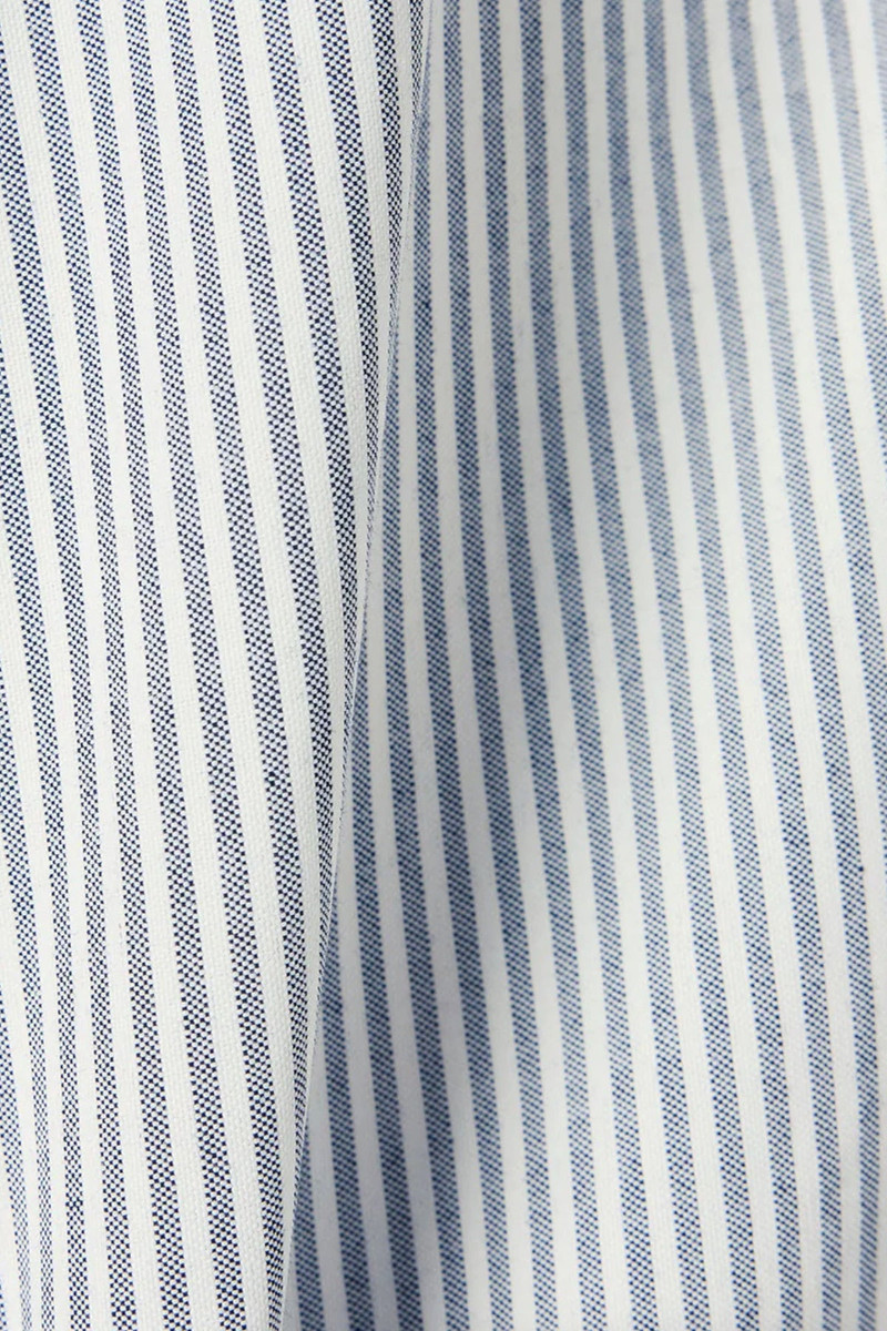 Nanamica BUTTON DOWN STRIPE WIND SHIRT - NAVY outlook