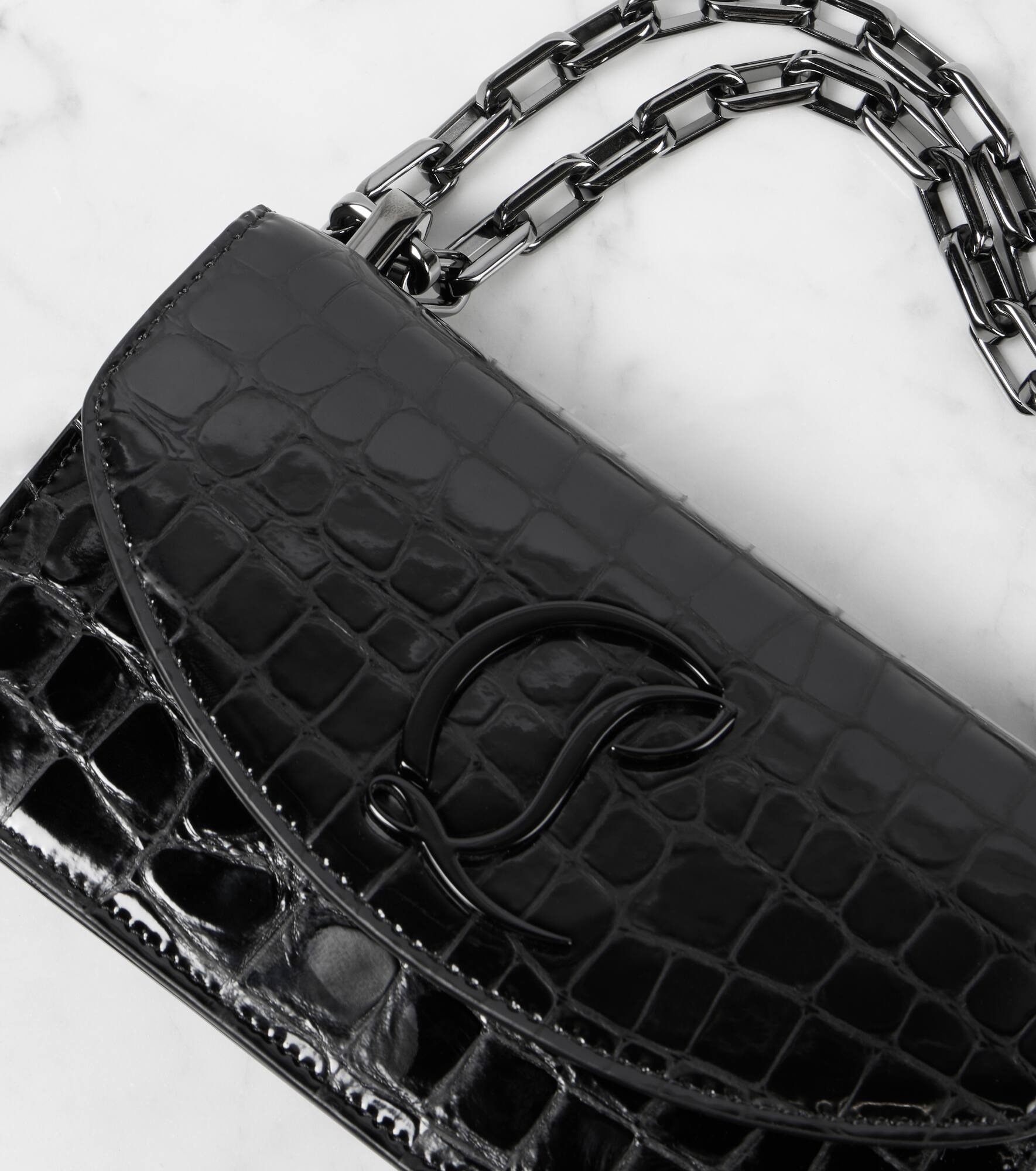 Loubi54 croc-effect leather shoulder bag - 6