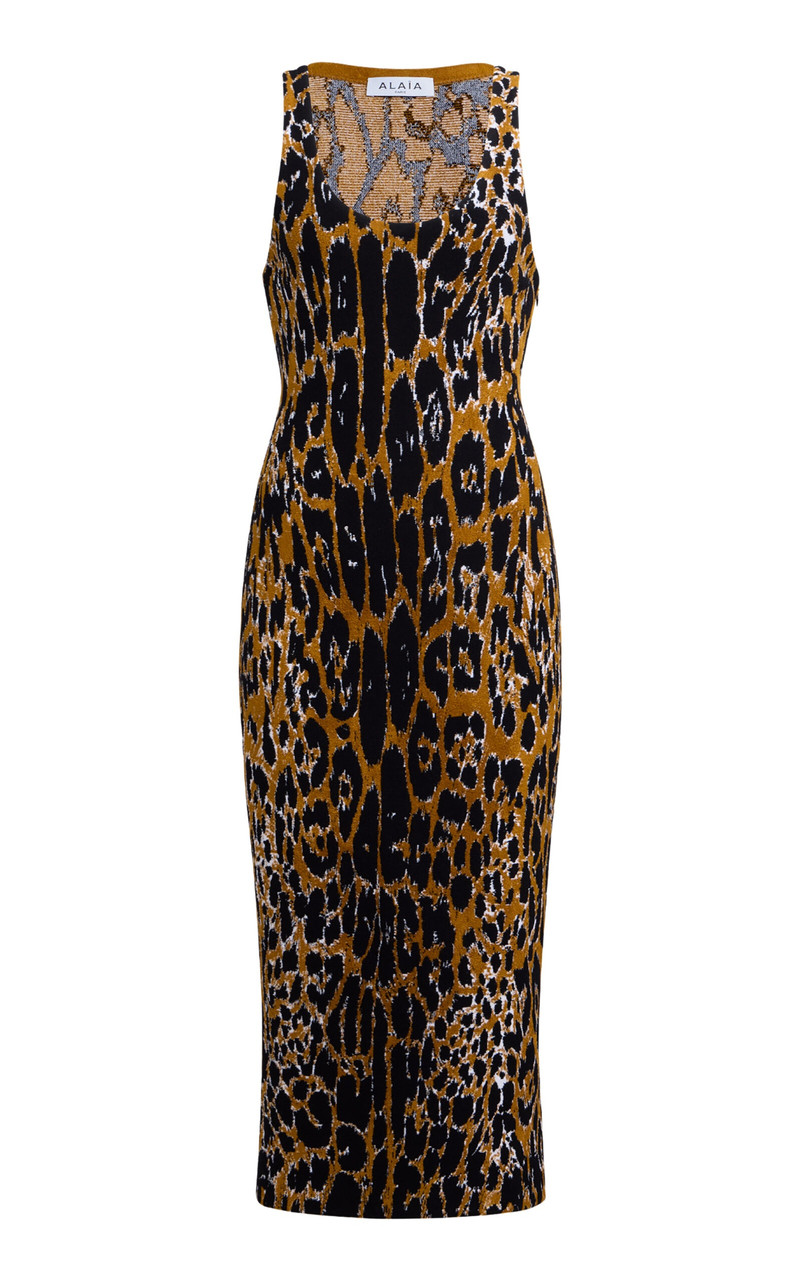 Leopard-Print Knit Midi Tank Dress animal - 1