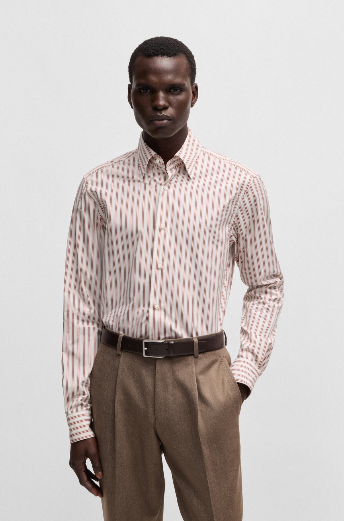 SLIM-FIT SHIRT IN STRIPED ITALIAN-MADE COTTON - 2