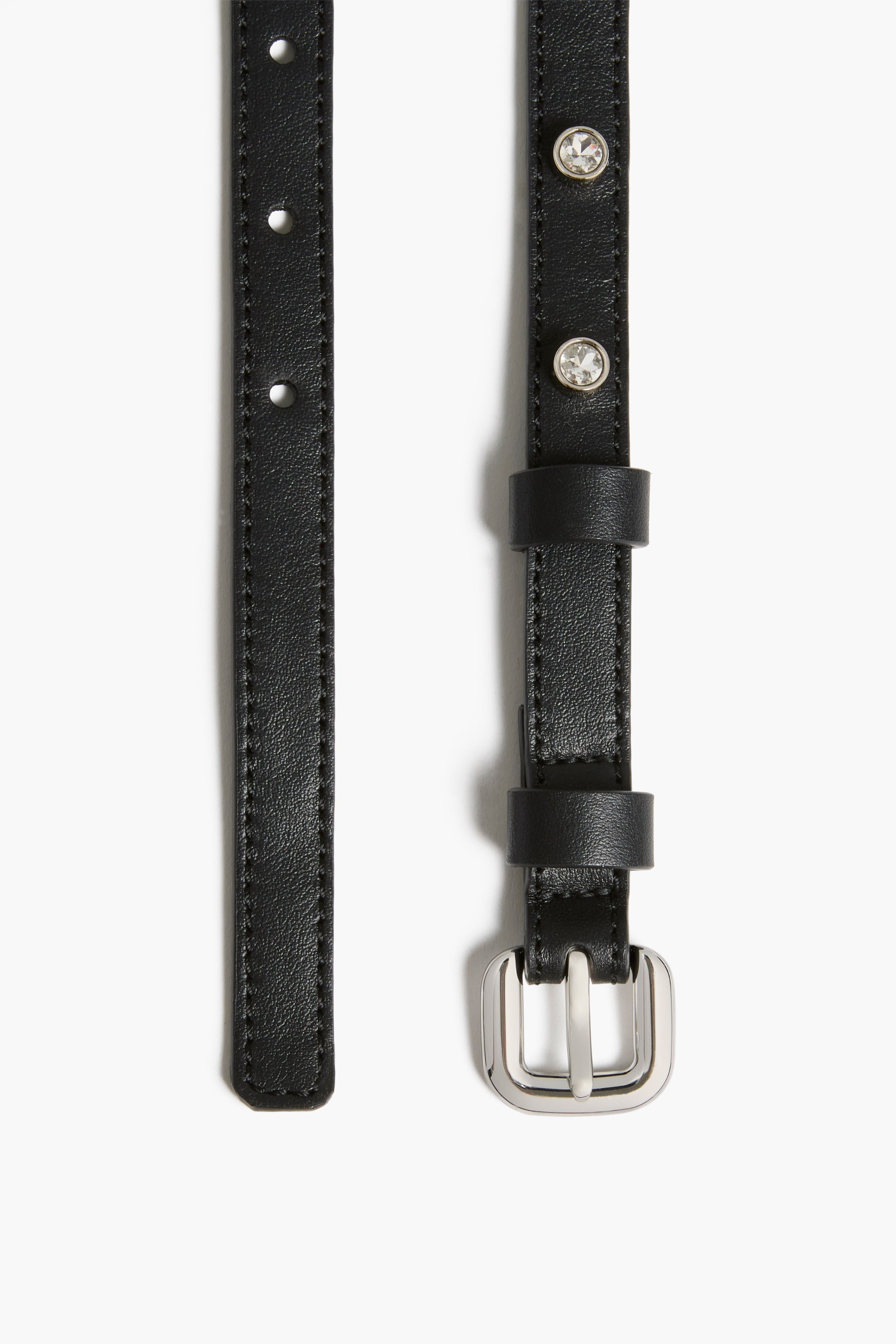 SKINNY BELT WITH STUDS BUCKLE BELT - 3