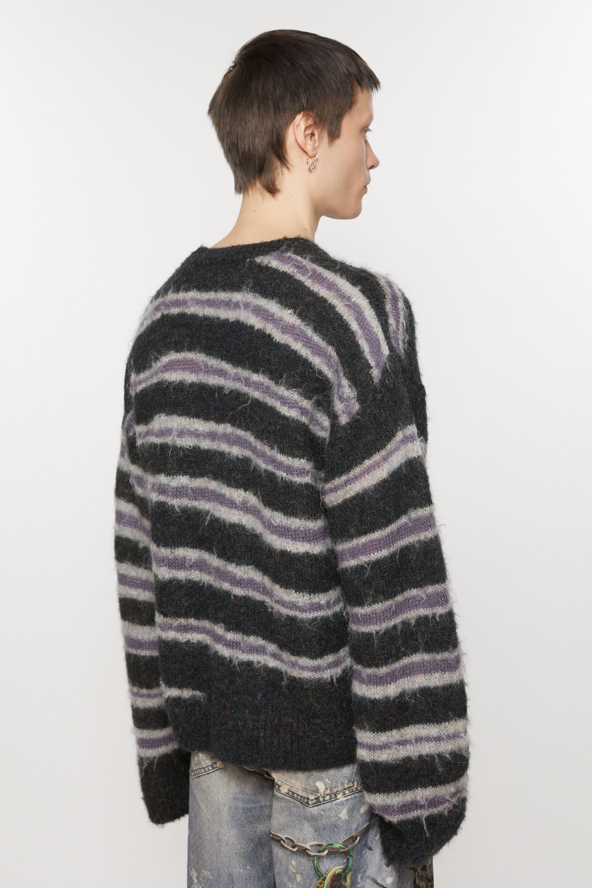 Mohair blend jumper - Dark grey melange/multi - 3