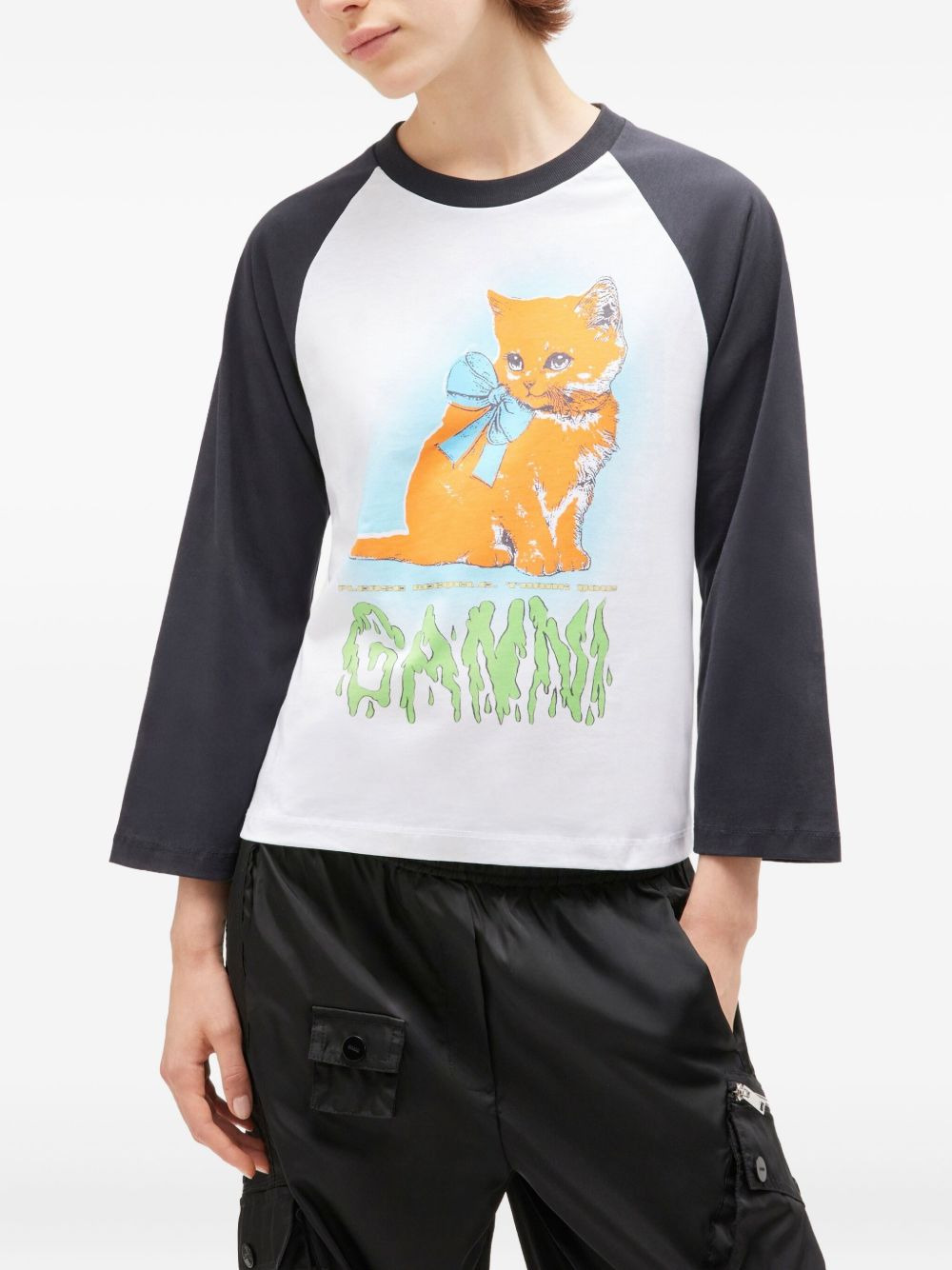 Kitty-print baseball top - 3