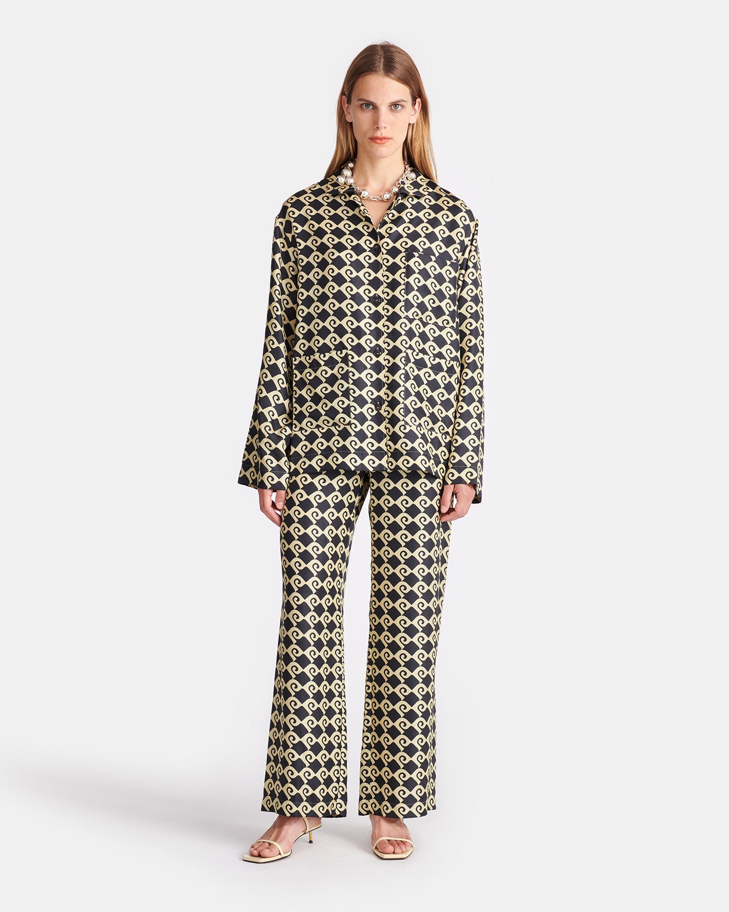 Printed Silk-Twill Pants - 2