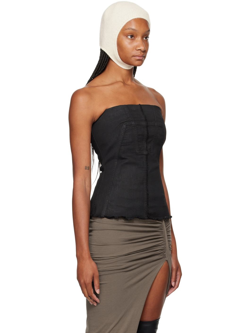 Black Porterville Bustier Denim Top - 2