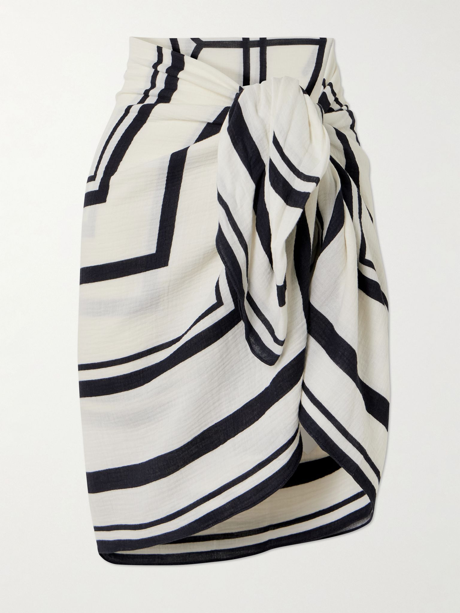 Eliza striped cotton-voile pareo White - 1