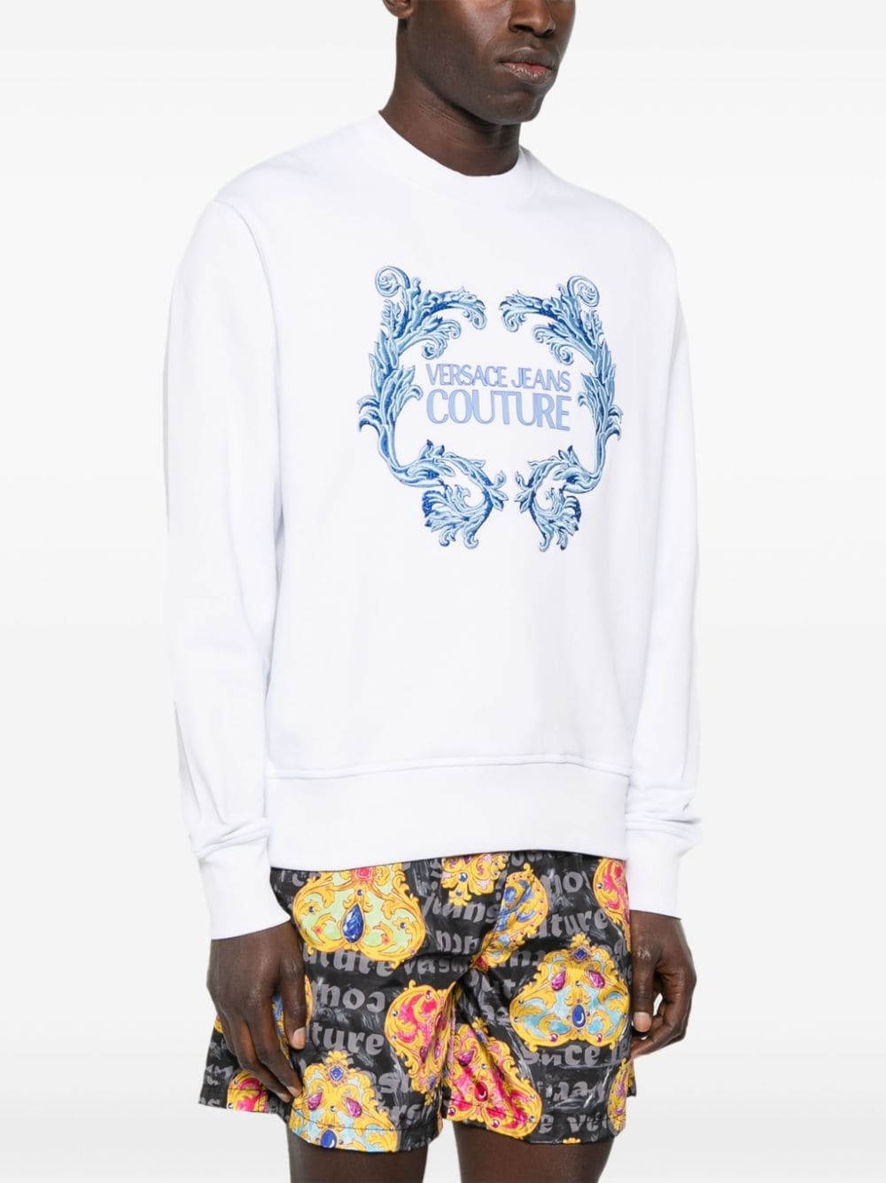 logo-print cotton sweatshirt - 3