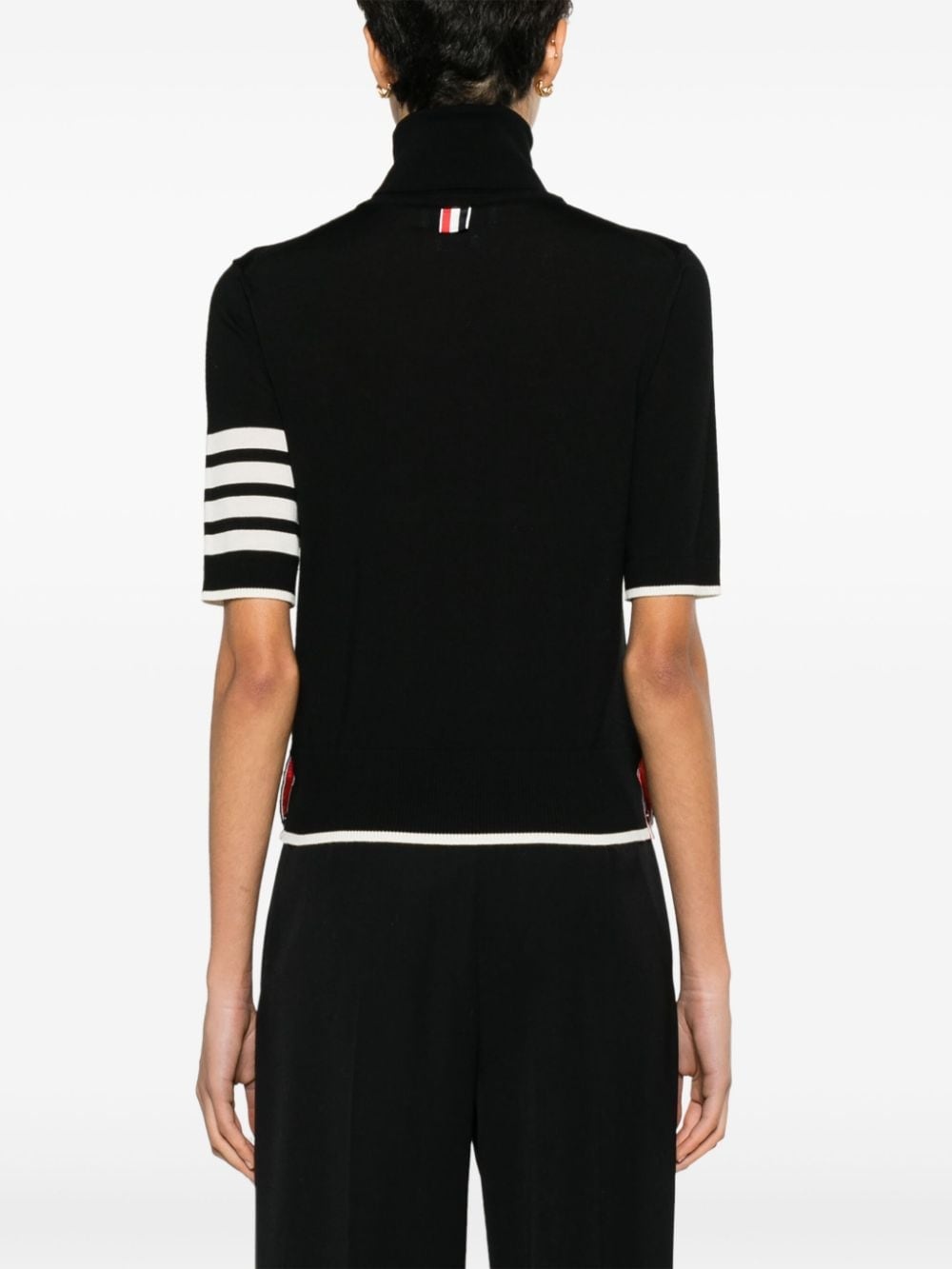 stripe-detailing short-sleeve jumper - 4