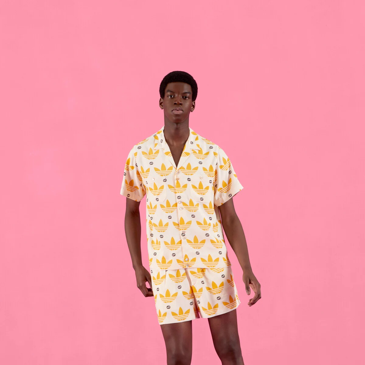 adidas x Gucci Trefoil print bowling shirt - 6