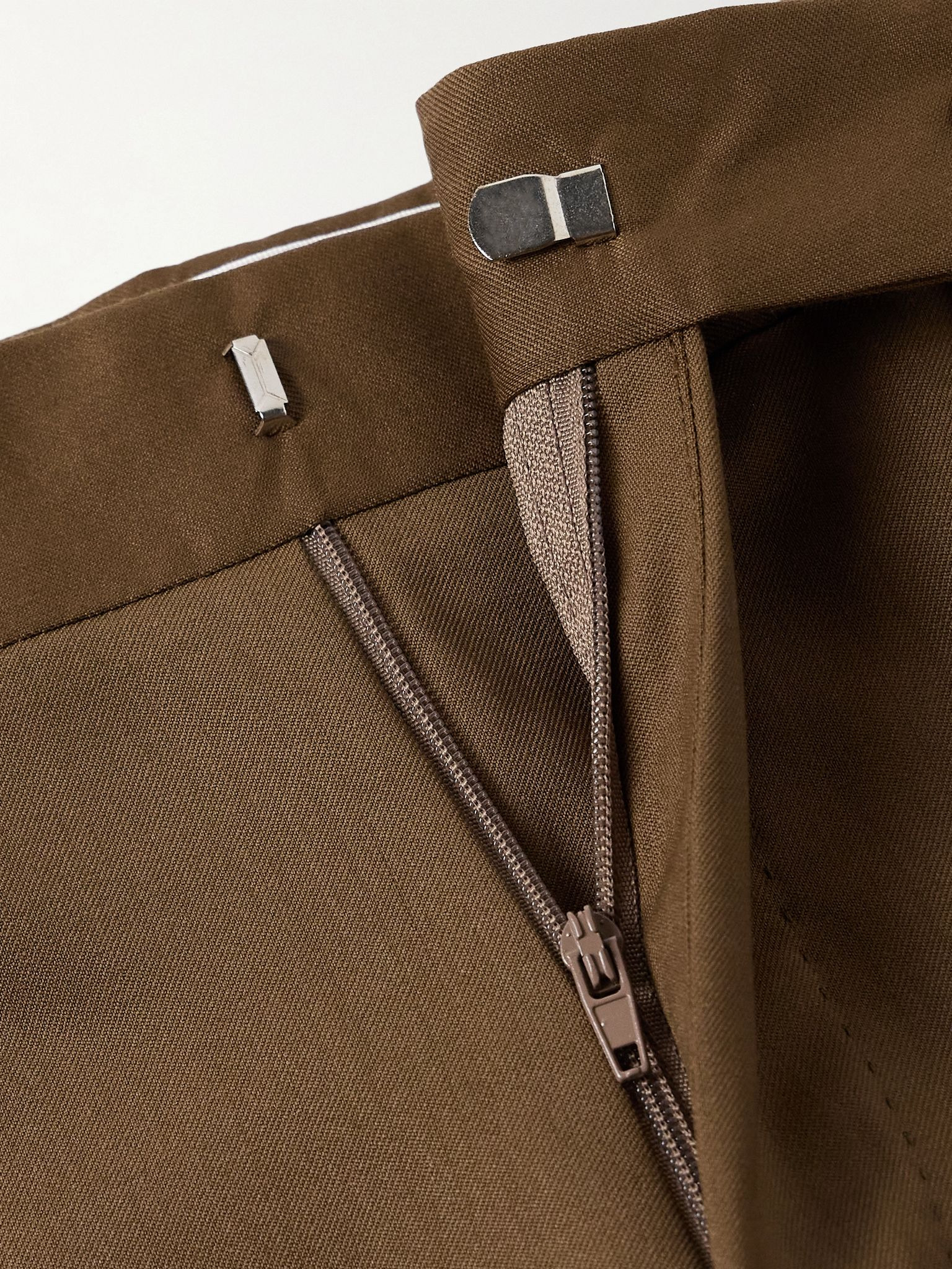 Slim-Fit Virgin Wool-Twill Trousers Tan - 6