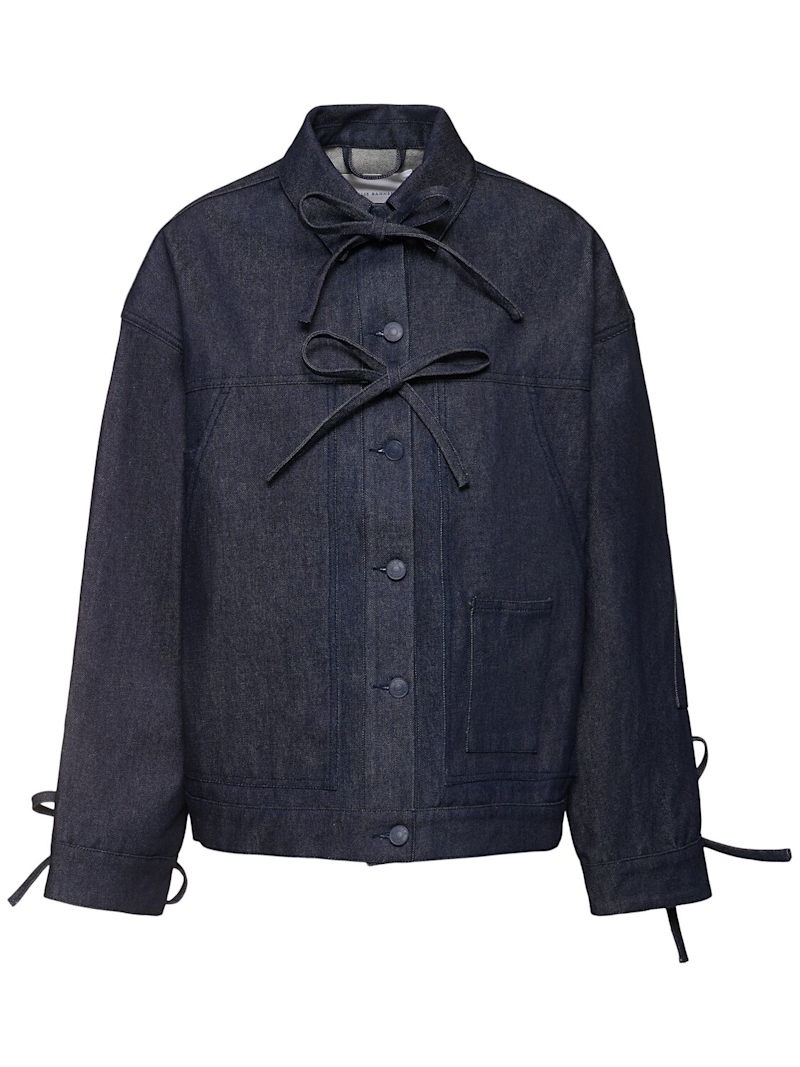 Olga lace-up cotton denim jacket - 1