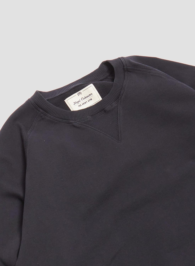 Nigel Cabourn Embroidered Arrow Crew Sweatshirt in Black outlook
