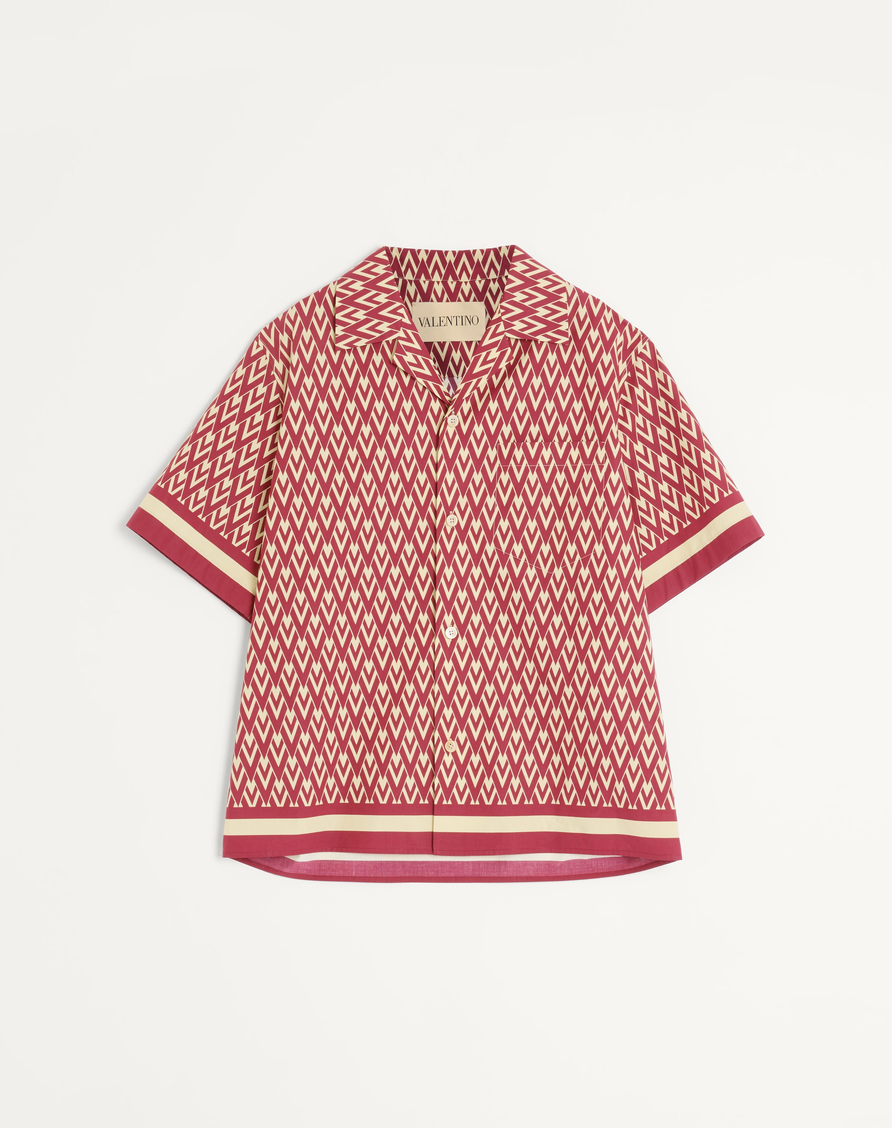 COTTON POPELINE BOWLING SHIRT WITH TOUTE LA V PRINT - 1