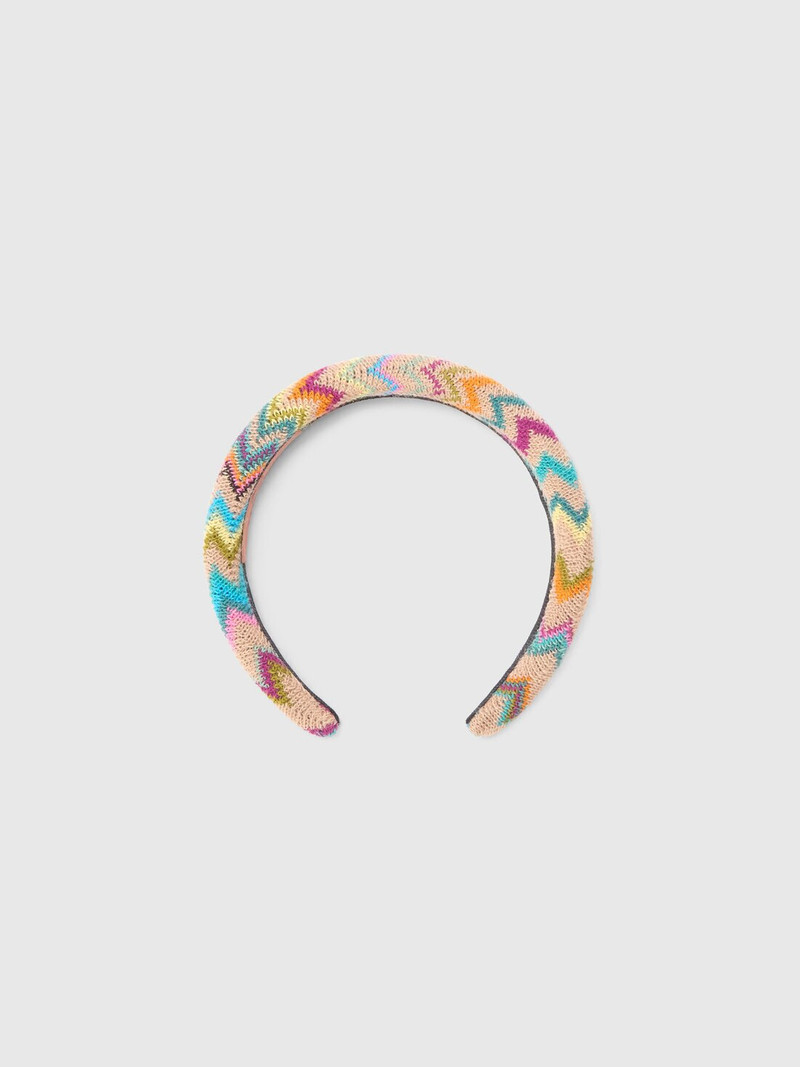 Padded zigzag wool-blend headband 1