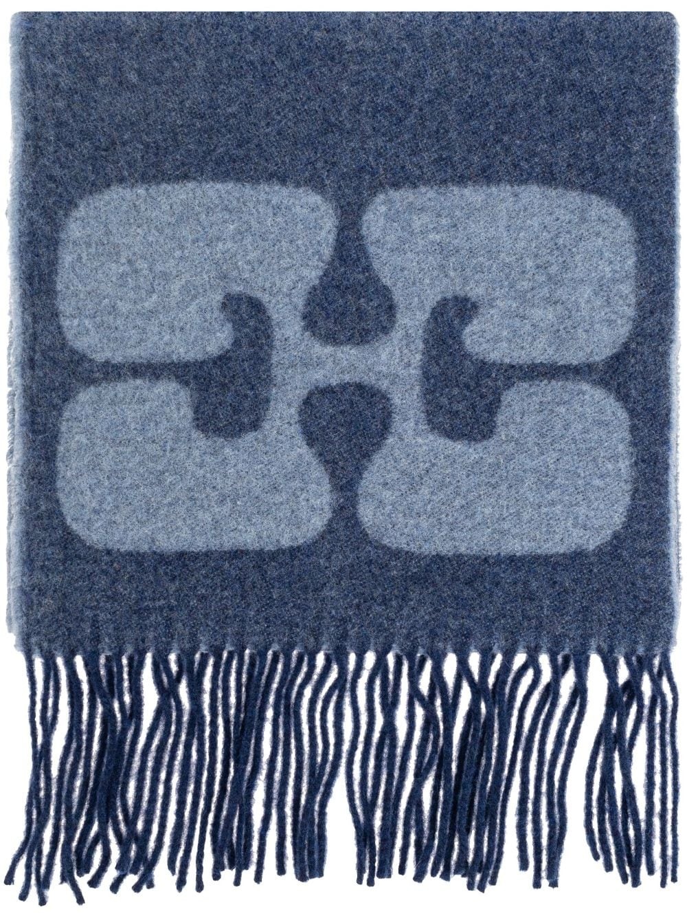 fringe-detailing wool scarf - 1