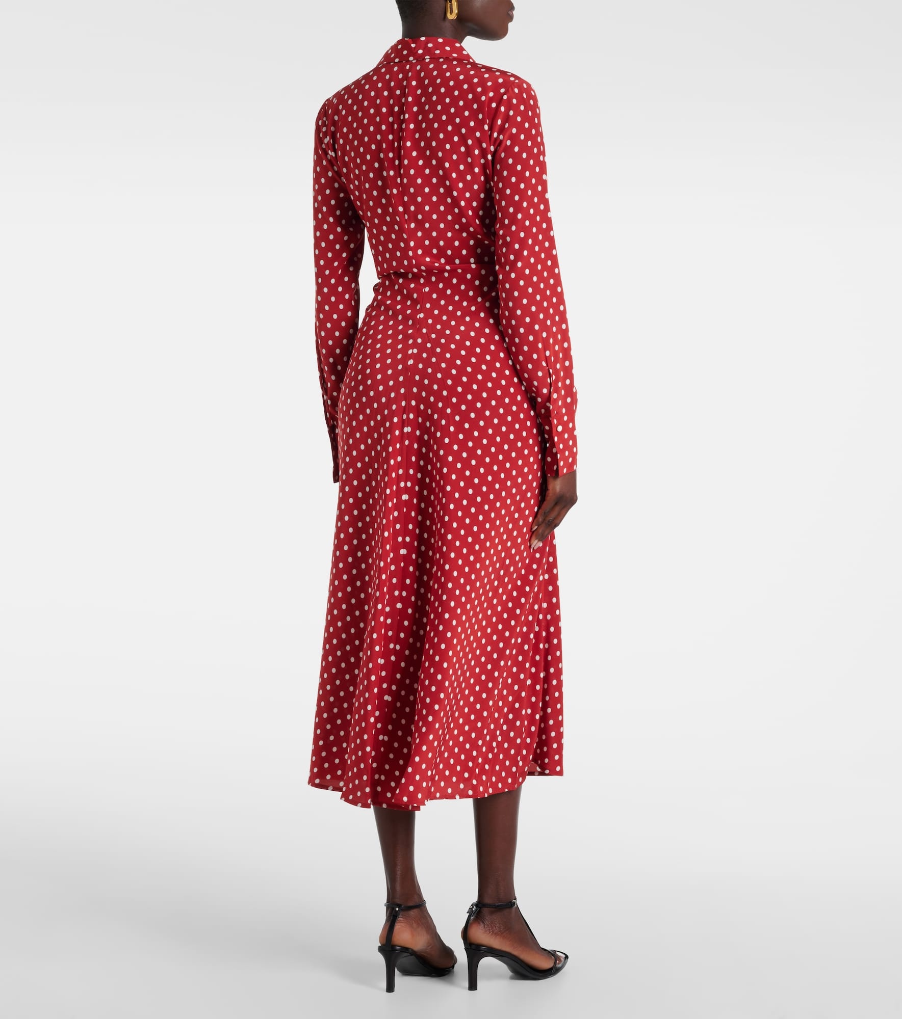 Lex polka-dot silk-blend midi dress - 3