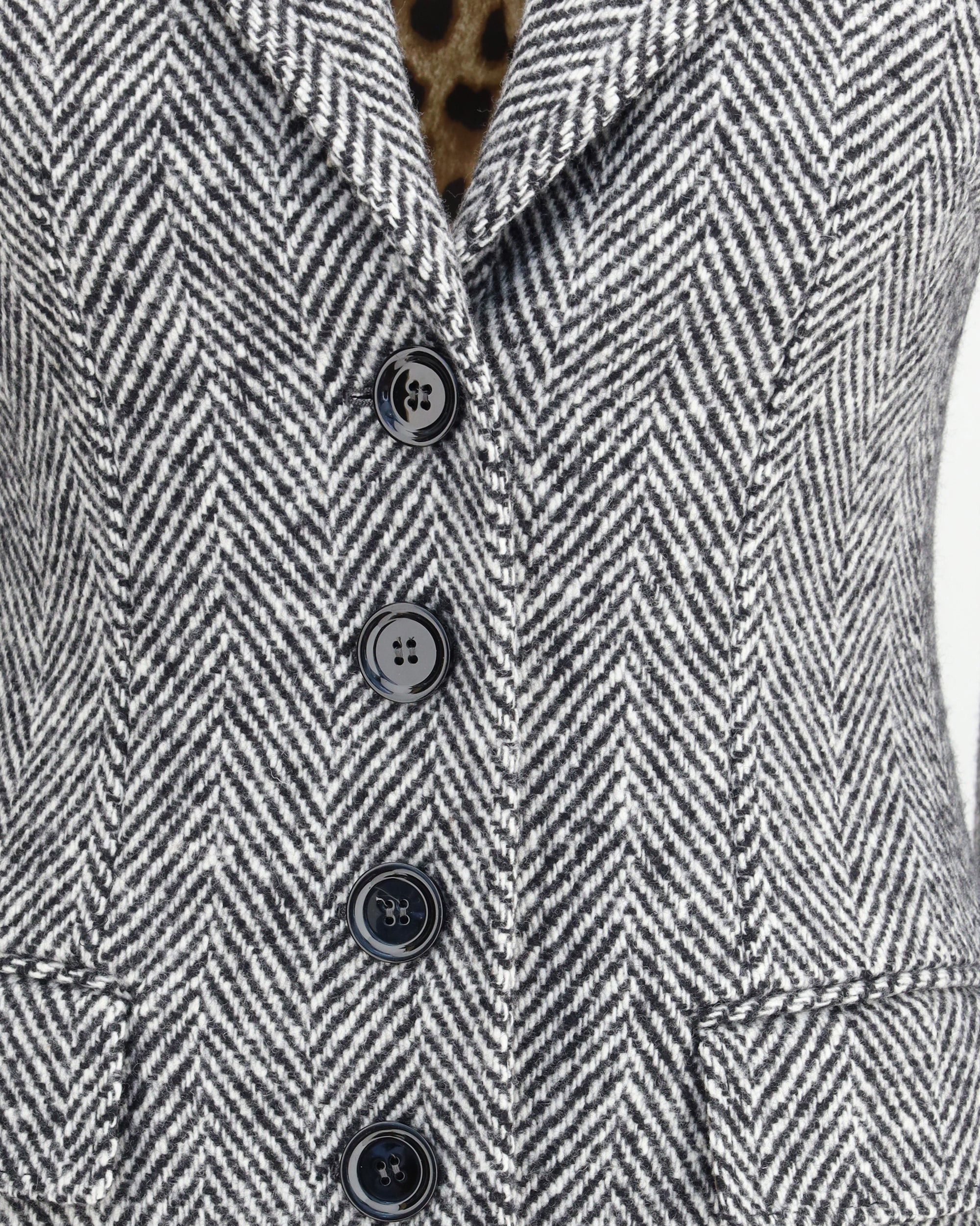 Single-breasted chevron Coat - 3
