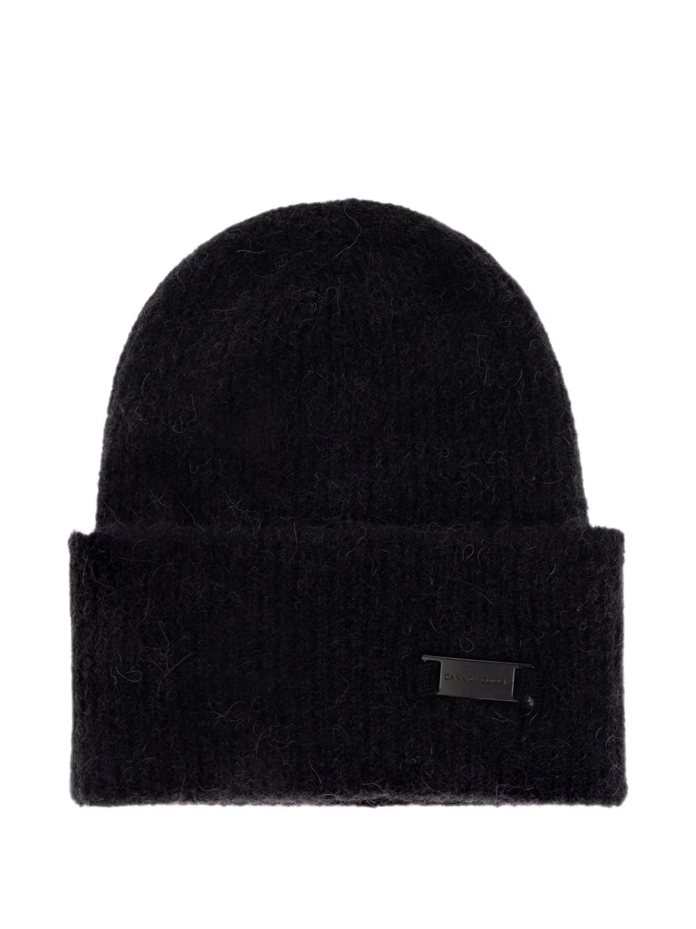 ribbed-knit logo-plaque beanie hat - 1