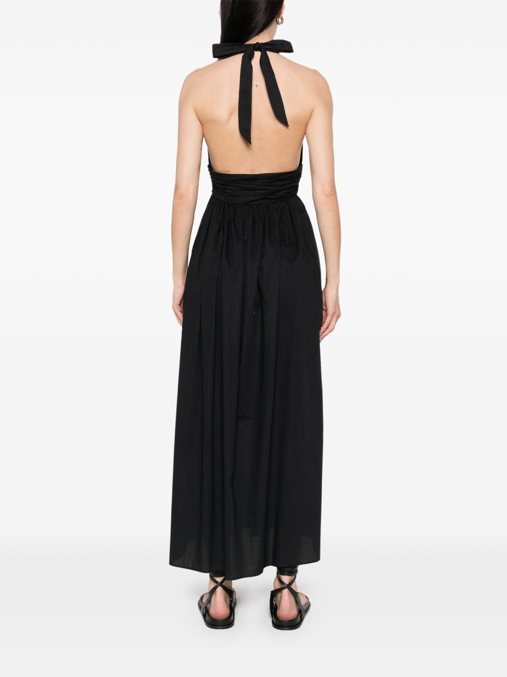 plunge halterneck midi dress - 4