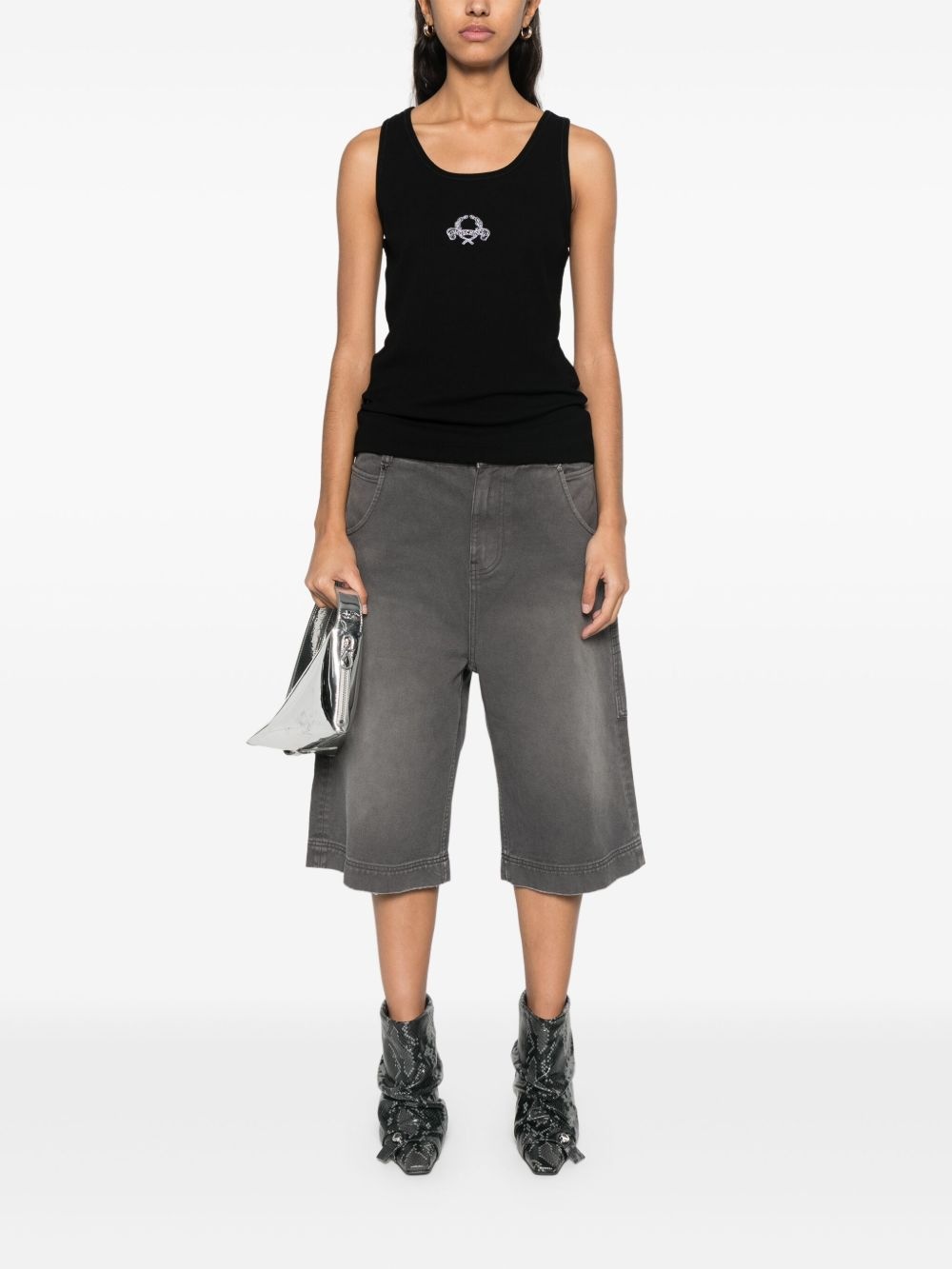 logo-embroidered top - 2