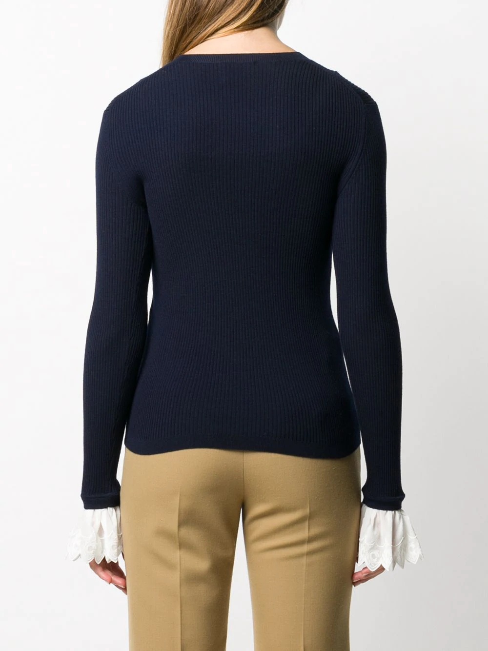 contrast cuff jumper - 4