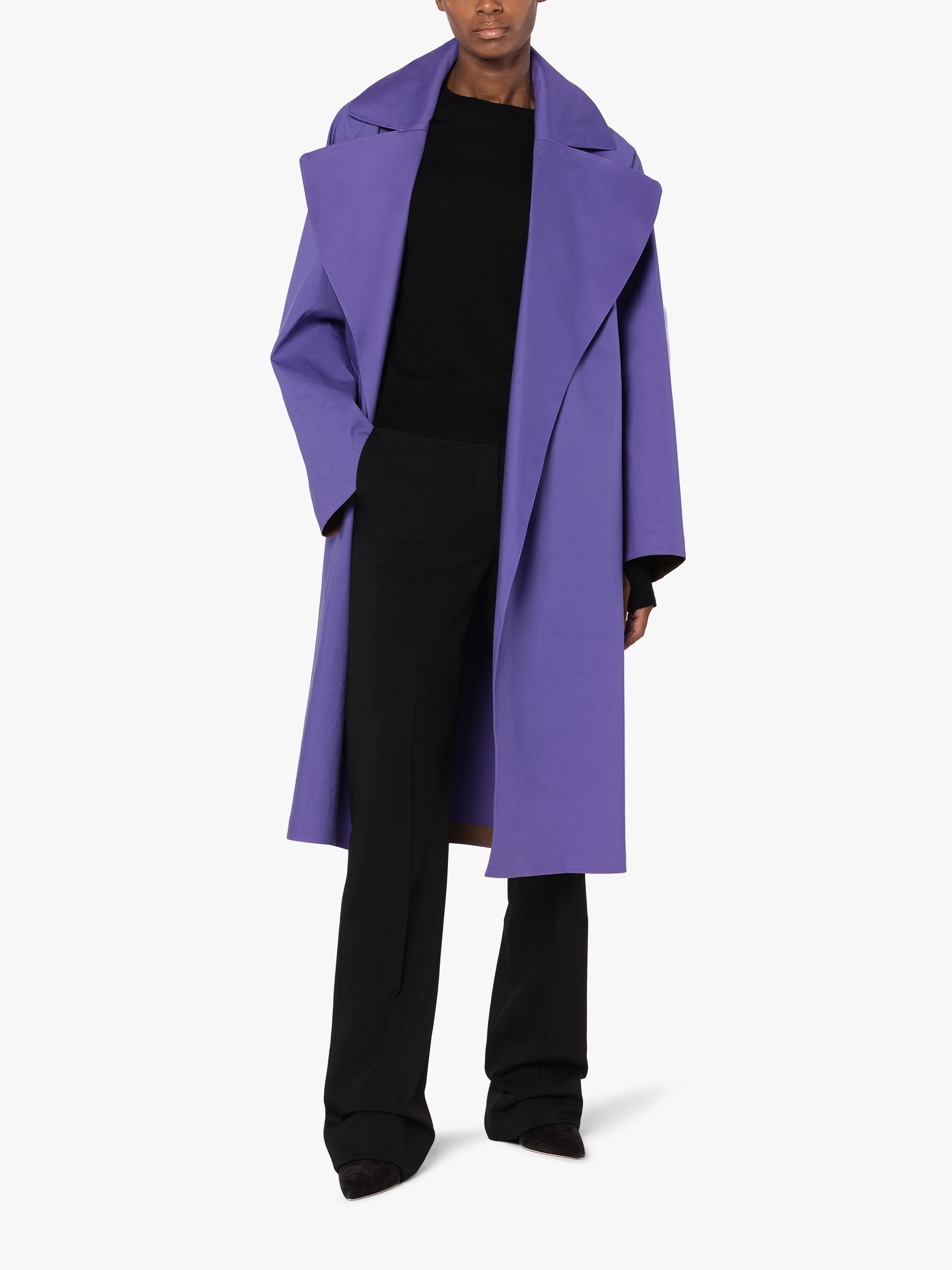 KINTORE PURPLE BONDED COTTON TRENCH COAT - 2